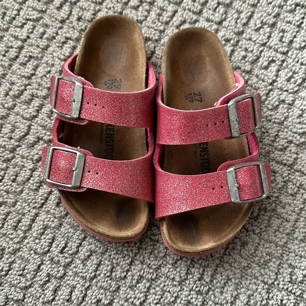 Toddler girls, Birkenstocks, pink glitter